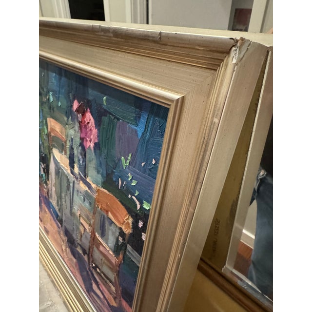 Gorgeous impressionist intimate table for two. Highly textural. Really fine. Thank you for your interest. Please message...