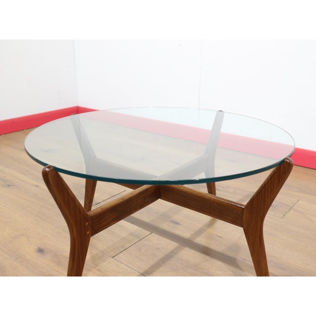 Mid Century Vintage Teak and Glass Coffee Table For Sale In Greensboro - Image 6 of 12