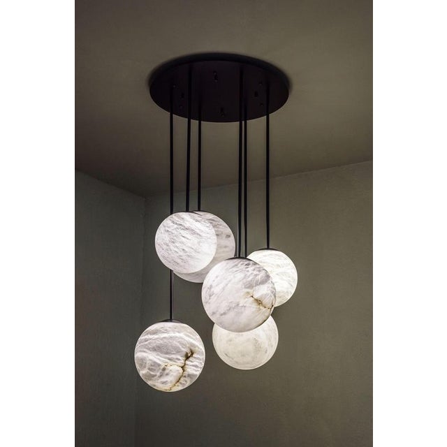 Moon 24 Pendant Lamp by United Alabaster For Sale - Image 13 of 14