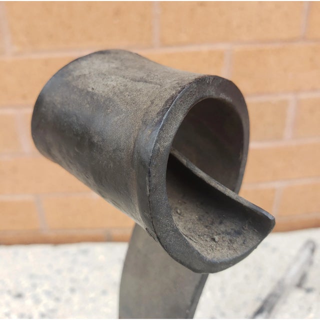 Mid 19th Century Pair of 19th Century Hand Forged Iron Andirons For Sale - Image 5 of 5