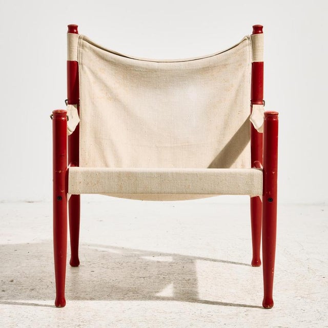 Model 30 Safari Lounge Chair by Erik Wørts for Niels Eilersen, 1960s For Sale - Image 4 of 18