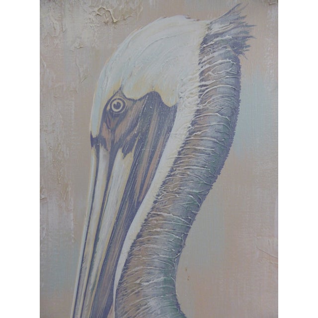 Mid 20th Century Mid 20th Century Large Format Acrylic on Canvas by Letterman - 3 Pelicans For Sale - Image 5 of 5