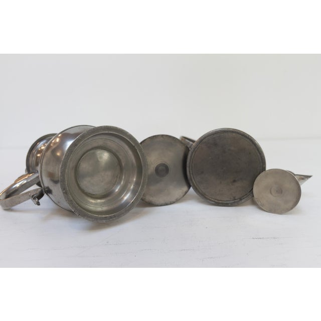 Antique German Pewter Tankards, Early 19th Century, Set of 4 For Sale - Image 14 of 18