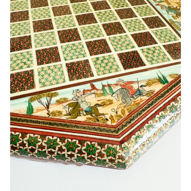 Red 1960s Persian Khatam Mosaic Chess Set For Sale - Image 8 of 9