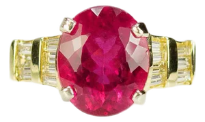 Late 20th Century Rubelite Tourmaline Ring, Size 5