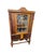 Brown Antique Jacobean Style Display Cabinet With Leaded Glass For Sale - Image 8 of 9