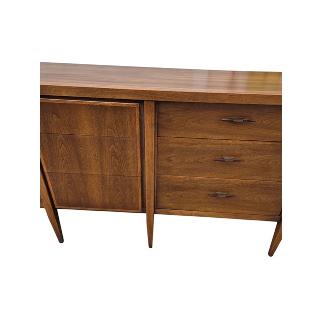 1970s Vintage Danish Modern Century Furniture Dresser Chest Sideboard Rosewood Bronze For Sale - Image 5 of 18