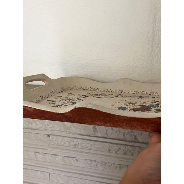 Elegant Delicate vintage hand painted floral motif decorative serving Tray. Vanity accent piece display prop decor. This...