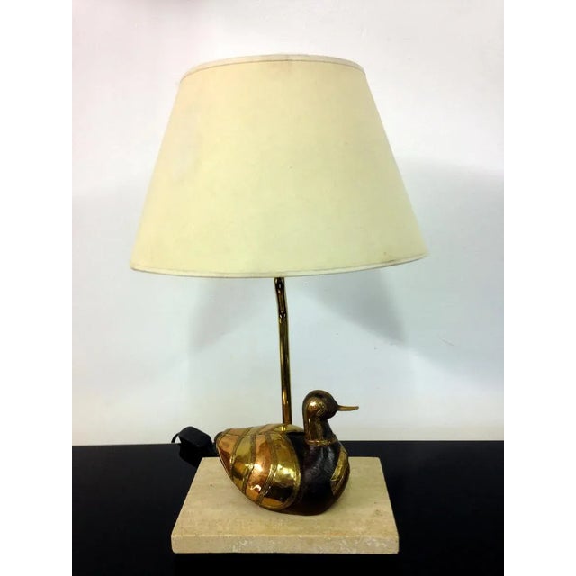 Metal Brass Duck Lamp, 1970s For Sale - Image 7 of 7