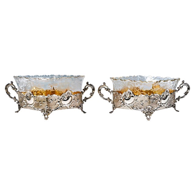 Art Nouveau Silver Confectionery Bowls y Wilhelm Binder, Germany, 1890s For Sale