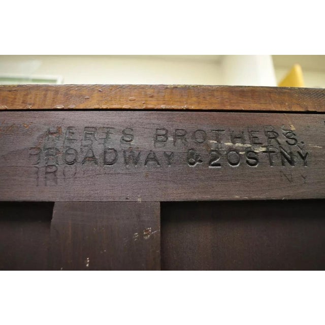 Antique Herts Brothers Edwardian Bronze & Satinwood Inlay Mahogany Chest Dresser For Sale In Philadelphia - Image 6 of 12