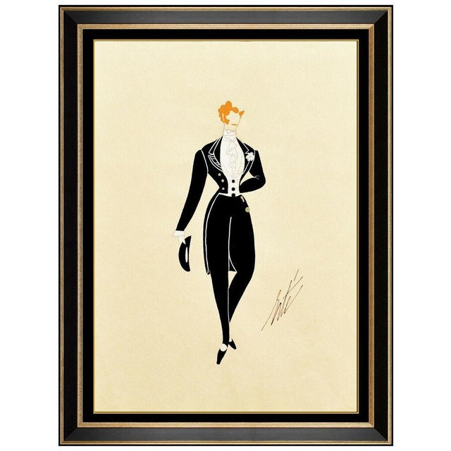 Art Deco Mid 20th Century Influence Directoire & La Ciboulette, Erté - Set of 2 For Sale - Image 3 of 9