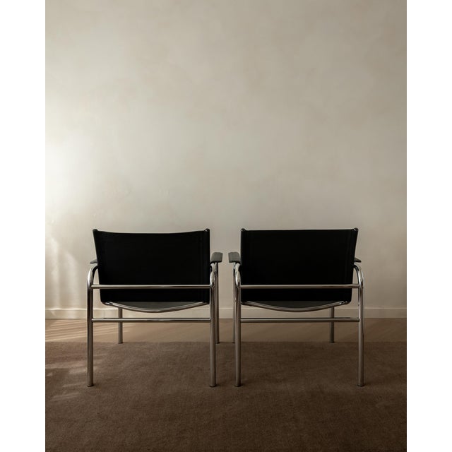 Vintage Bauhaus Klinte Lounge Chairs in Chrome and Leather by Tord Björklund for Ikea, 1980s, Set of 2 For Sale - Image 6 of 18