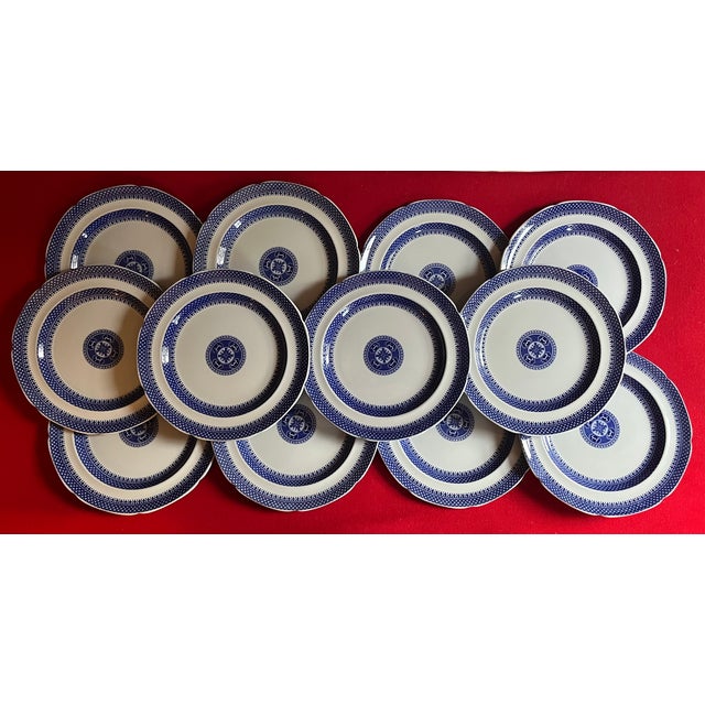Antique 19th Century Copeland Spode New Stone Blue & White Chinese Export Fitzhugh Style Dinner Plates - Set of 12 For Sale - Image 14 of 14