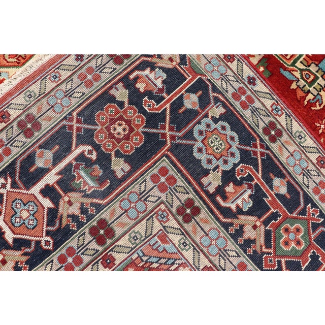 Large Hand-Knotted Heriz-Serapi Design 11'4 X 14'7 For Sale - Image 12 of 13