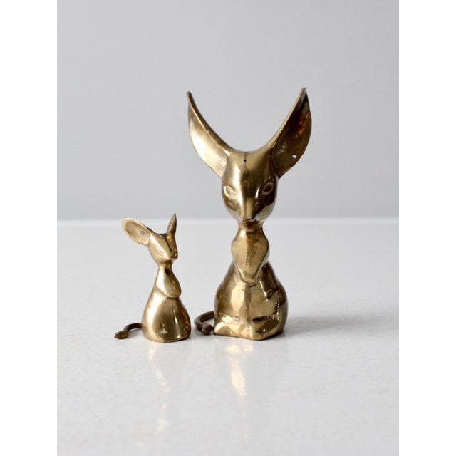 Mid 20th Century Mid Century Brass Mice Pair For Sale - Image 5 of 11
