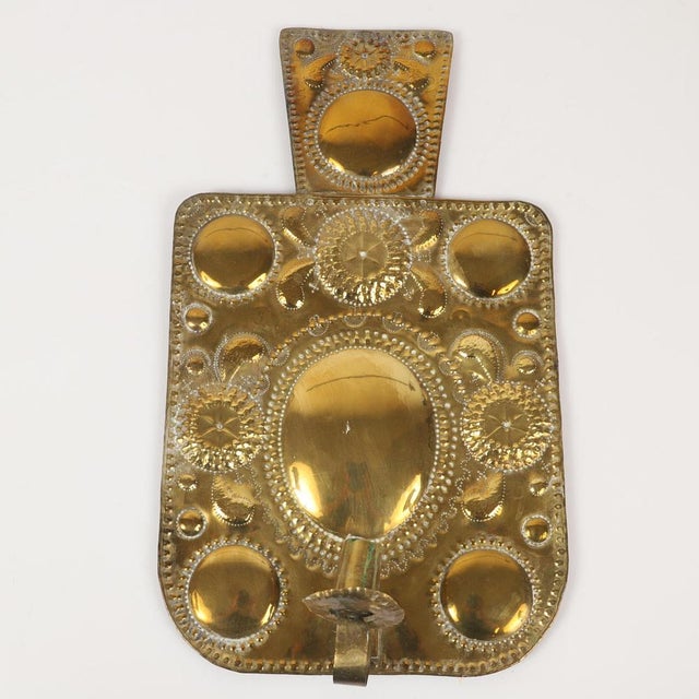 Large Mid-Century Baroque Swedish Brass Sconces, Set of 2 For Sale - Image 4 of 8