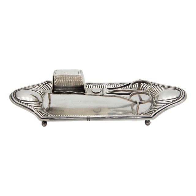 Tray and Scissors of Morrões in Gummed Silver on the Tray, Set of 2 For Sale