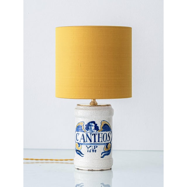 Antique Renaissance Revival Majolica Albarello Table Lamp from Deruta, Italy, 1870s For Sale - Image 12 of 12