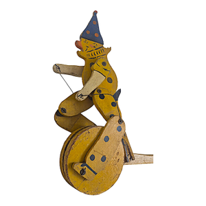Vintage Folk Art Wooden Push Toy