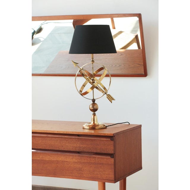 Brass Arrowed Armillary Sphere Table Lamp For Sale - Image 12 of 18