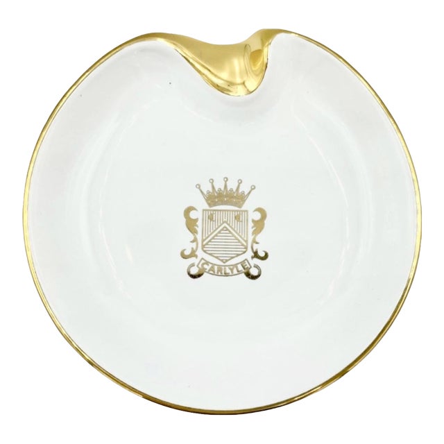 Vintage the Carlyle Hotel Nyc Porcelain Ashtray Dish For Sale