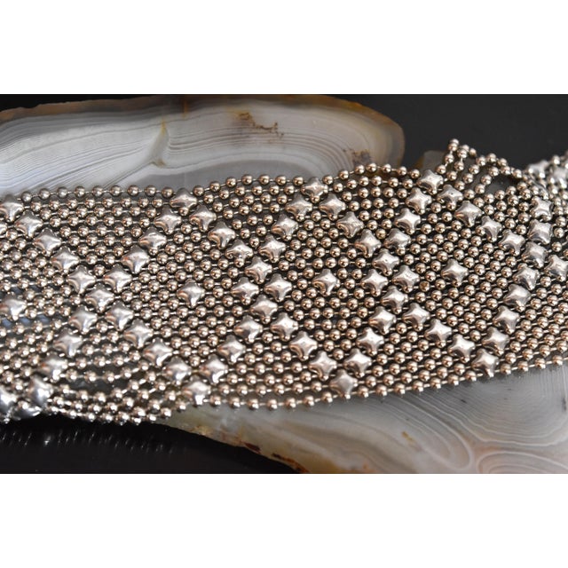 Late 20th Century Late 20th Century SG Liquid Metal Silver by Sergio Gutierrez Classic Mesh Wide Bracelet For Sale - Image 5 of 15