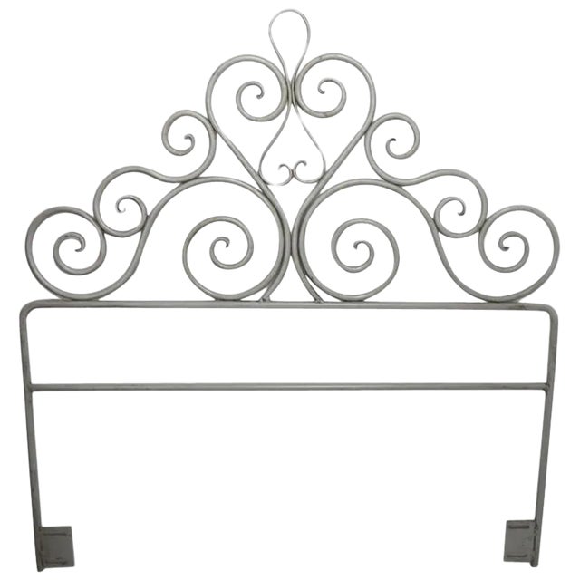 Wrought Iron Scrollwork Headboard For Sale
