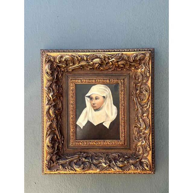 Vintage Framed Portrait Painting of a Woman For Sale - Image 4 of 13