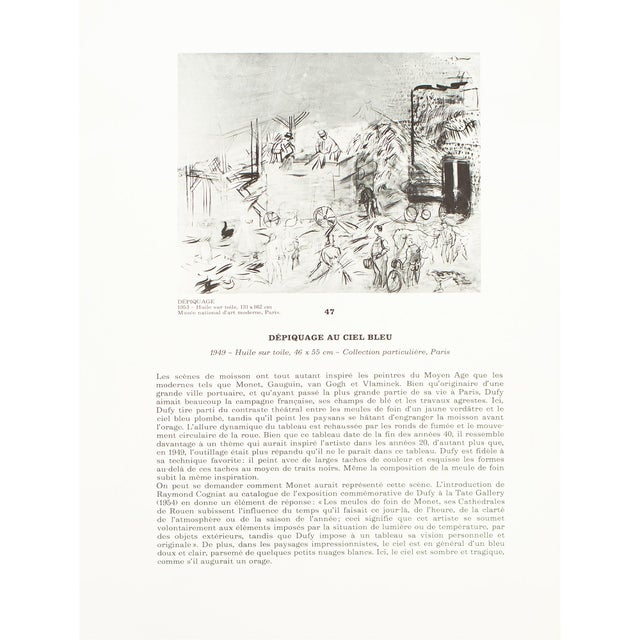 1970s 1970 After Raoul Dufy "Threshing", Full-Color Parisian Print For Sale - Image 5 of 7