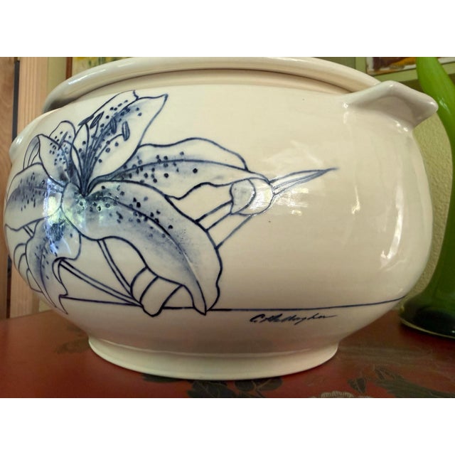 1990s Americana Handpainted Signed Lidded Tureen For Sale - Image 11 of 11