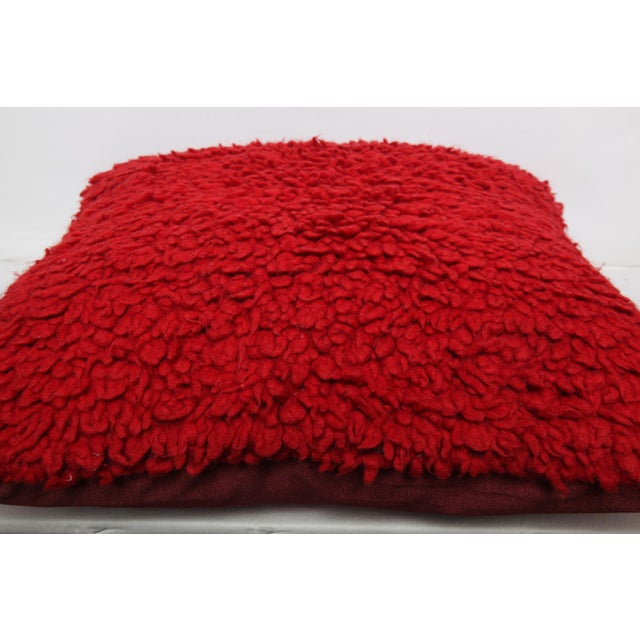 Textile Handmade Boho Chic Organic Wool Pillow -20'' X 20'' For Sale - Image 7 of 8