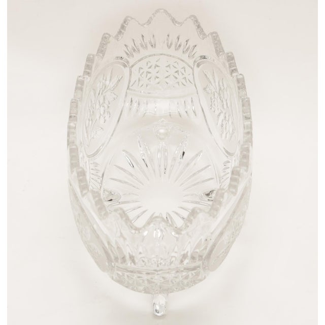 American Bohemian Crystal Large Footed Serving Bowl, Circa 1970s For Sale - Image 3 of 12