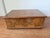 Antique Walnut Marquetry Jewelry Box With Key, Burl Wood Keepsake Box, Red Velvet Lined Locking Treasure Chest, Desk Box For Sale - Image 11 of 16