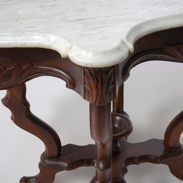 Antique Victorian Walnut & Marble Turtle Top Parlor Table Circa 1890 Chairish