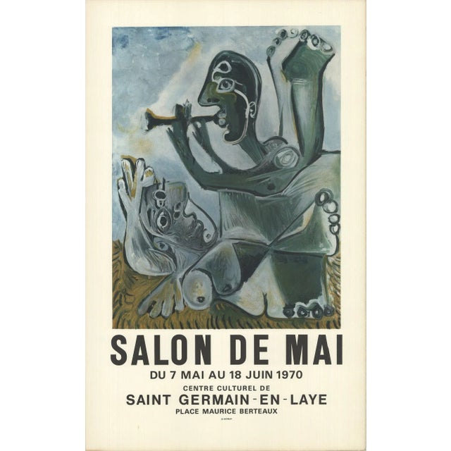 Artist: Pablo Picasso Title: Salon de Mai Year: 1970 Signed: No Medium: Lithograph Paper Size: 30 x 18.5 inches ( 76.2 x...