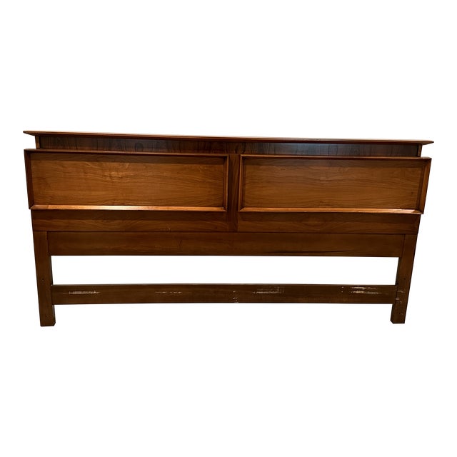 1970s Albert Parvin Style MCM Walnut King Headboard Chairish