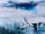 Abstract "Edge of Memory", Abstract Painting in Blue and White For Sale - Image 3 of 7