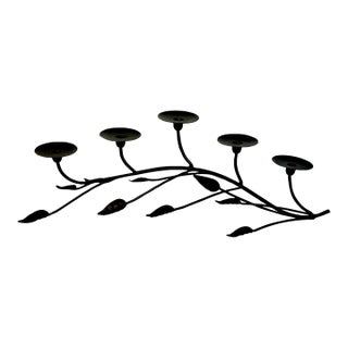 1980s Vintage Italian Brutalist Giacometti Style Tabletop Candelabra - 5 Taper Cups. For Sale