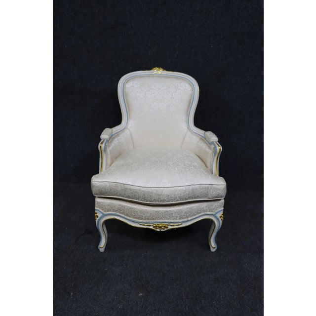 Louis XV Style White Gilded Bergere For Sale - Image 13 of 13