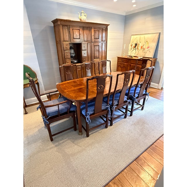 Set of 8 Vintage Rosewood Dining Chairs With Blue Seats For Sale - Image 13 of 18