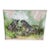 Vintage Mid-Century Signed Fini Impasto Zebra Painting on Canvas, 49” For Sale