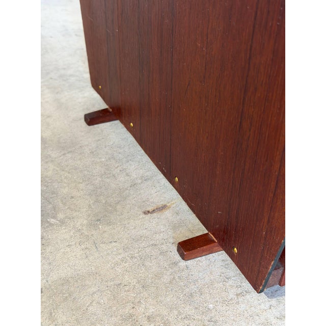 Brown Teak Magazine Holder Danish Mid-Century Modern Vintage For Sale - Image 8 of 10