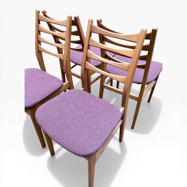 Mid-Century Teak Ladder-Back Dining Chairs, 1960s, Set of 4 For Sale - Image 6 of 7