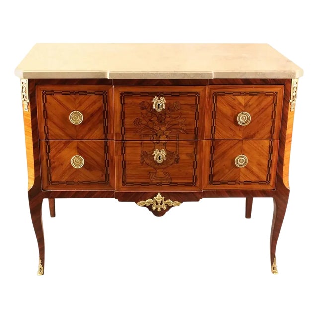 Louis XVI Chest of Drawers with Marble Top, France, 1780s For Sale