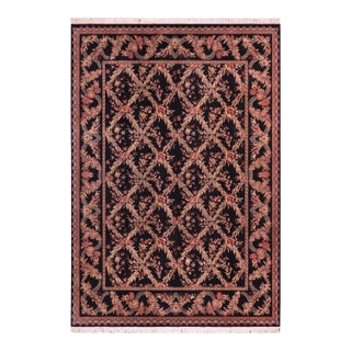 Art Nouveau Basan Pak-Persian Black/Black Wool Rug - 9'2'' X 12'3'' For Sale