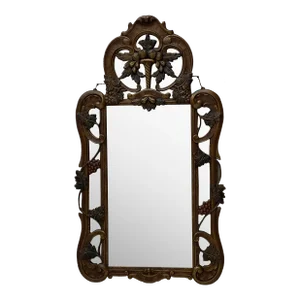 1930’s Gesso and Wood Grape-Leaf Motif Wall Mirror