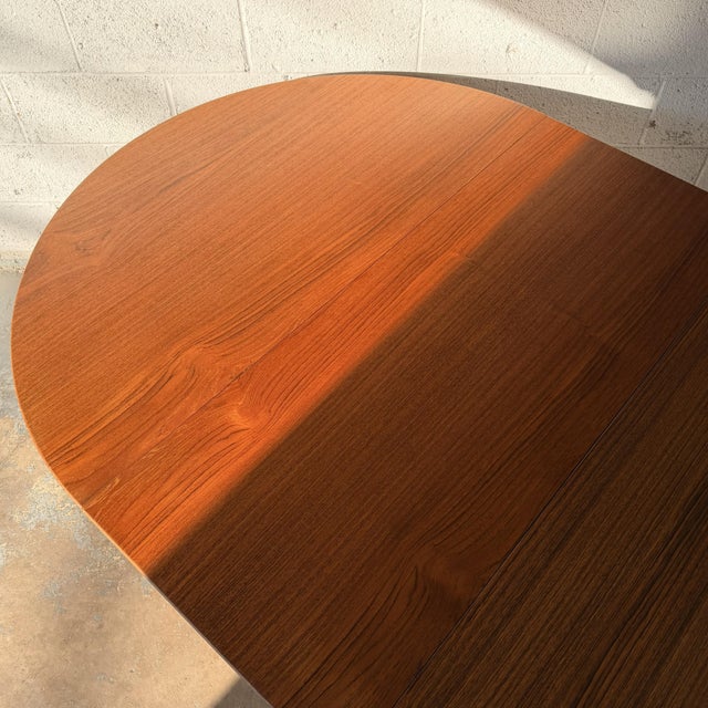 Monumental Henning Kjærnulf Model 62 Danish Modern Teak & Oak Dining Table Sorø Stolefabrik 4 Original Leaves Vintage For Sale - Image 12 of 17