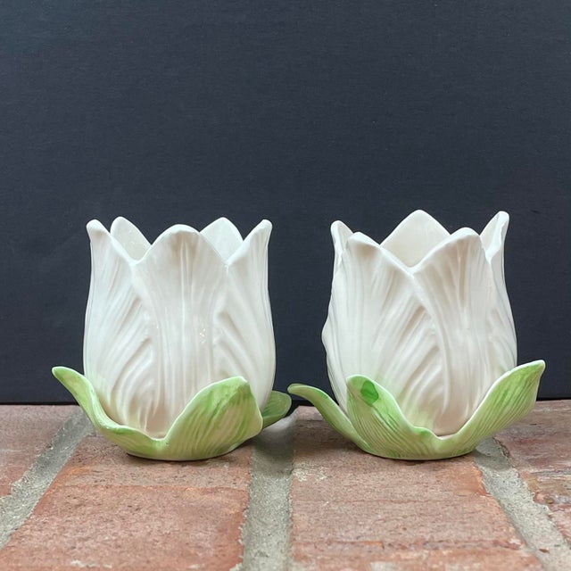 Vintage Fitz and Floyd Ceramic Tulip Candle Holders a Pair Chairish