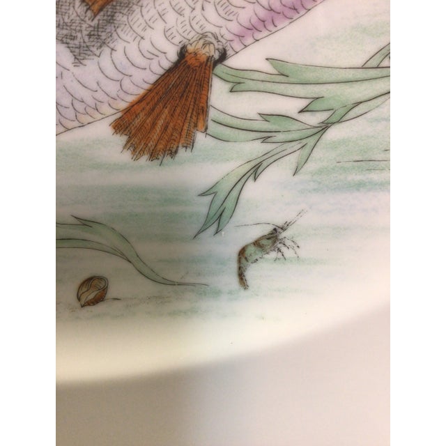 Hand Painted Porcelain Fish Serving Platter by J K W West German 1930's For Sale - Image 9 of 12